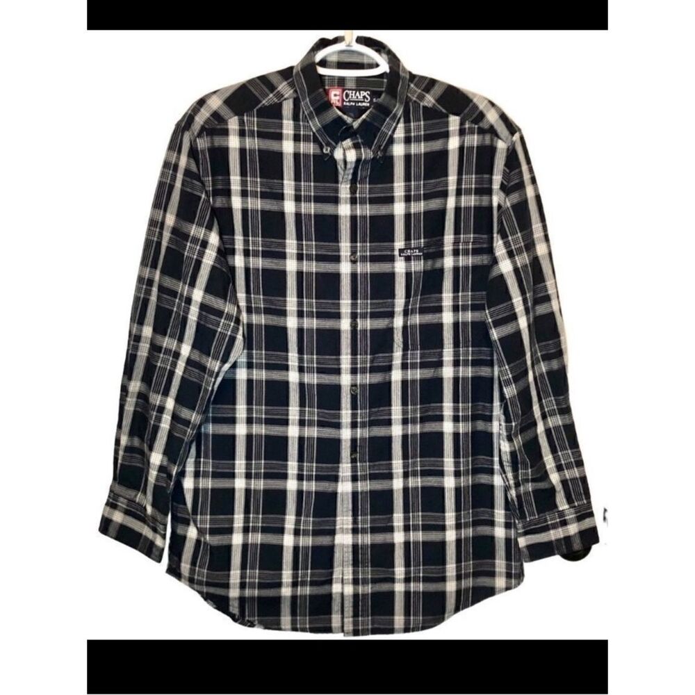 Chaps by Ralph Lauren Plaid Shirt in Navy Blue/Cream Men’s Small